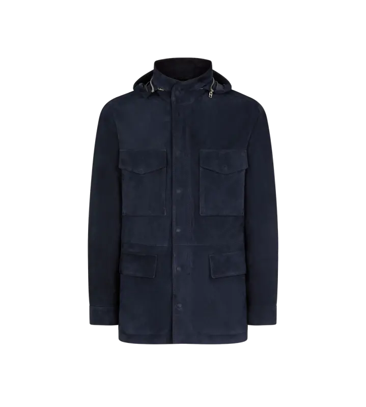 LIGHT SUEDE FIELD JACKET NAVY online